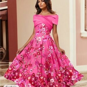 Floral Special Occasion Dress in Pink